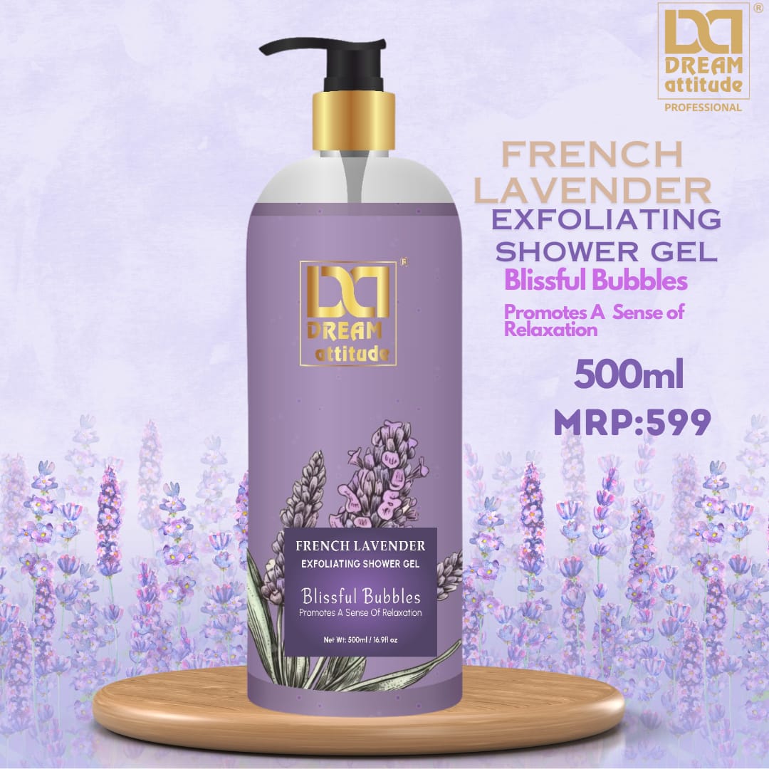 Elevate Your Shower Experience with DREAM Attitude French Lavender Exfoliating Shower Gel  [500ml]